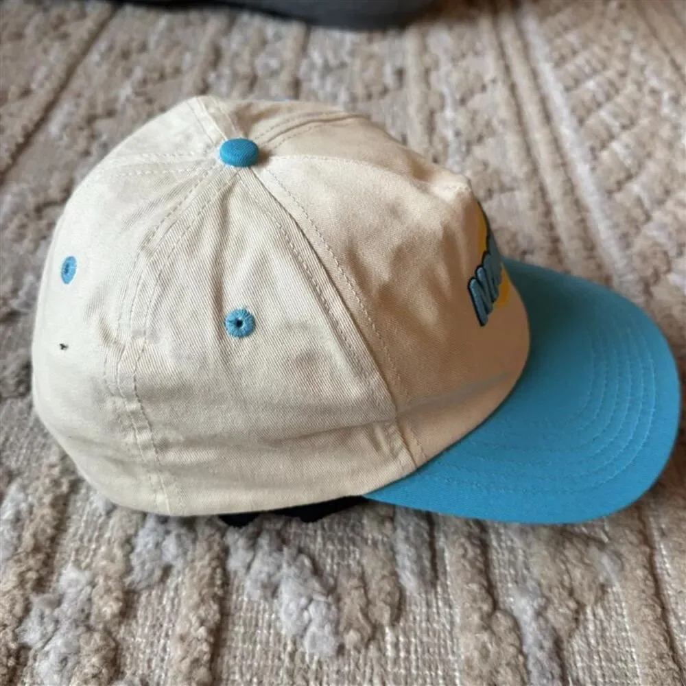 Barstool Sports High Noon Nooners Hat Cream Blue Snapback Cap Trucker Retro